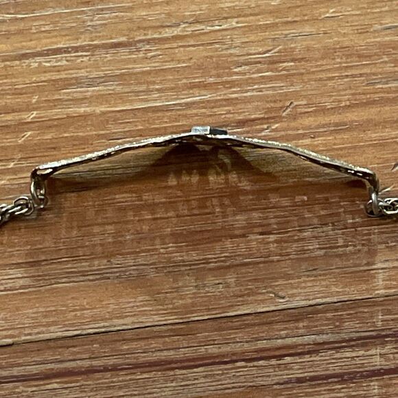 Vintage 12K Gold Filled Filigree Bar Rope Chain Bracelet with Center Diamond - Picture 12 of 13